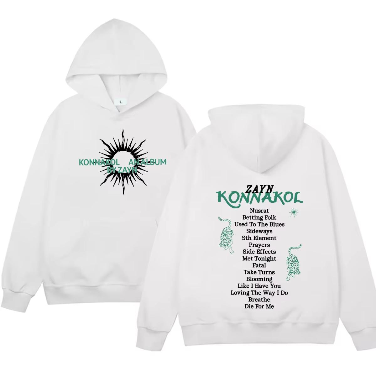 Rapper Zayn Malik KONNAKOL Fashion Print Hoodies Men Women Casual Pullovers Aesthetic Loose Cozy  Soft Cotton Sweatshirt 4XL
