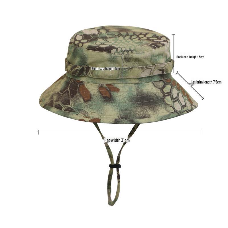 Camouflage Tactical Boonie Hat: Second Gen Sunshade, Sun Protection, Round Brim for Cycling, Summer Military Training, Outdoor Activities, Fisherman.