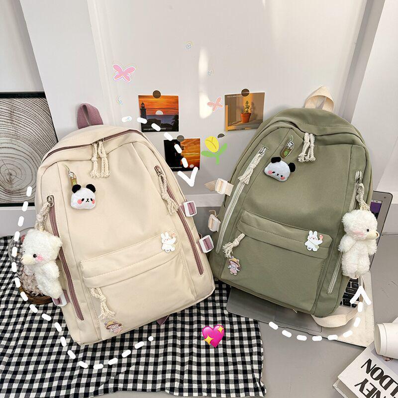 Large Women's Cute Japanese Style Backpack, Korean-Inspired, Versatile for Middle School Students