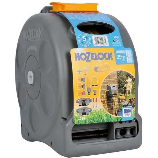 Dévidoir Mural Ou Portable HOZELOCK Ø 12,5 Mm - Compact Reel Fermé 2N1 + 25M Tuyau