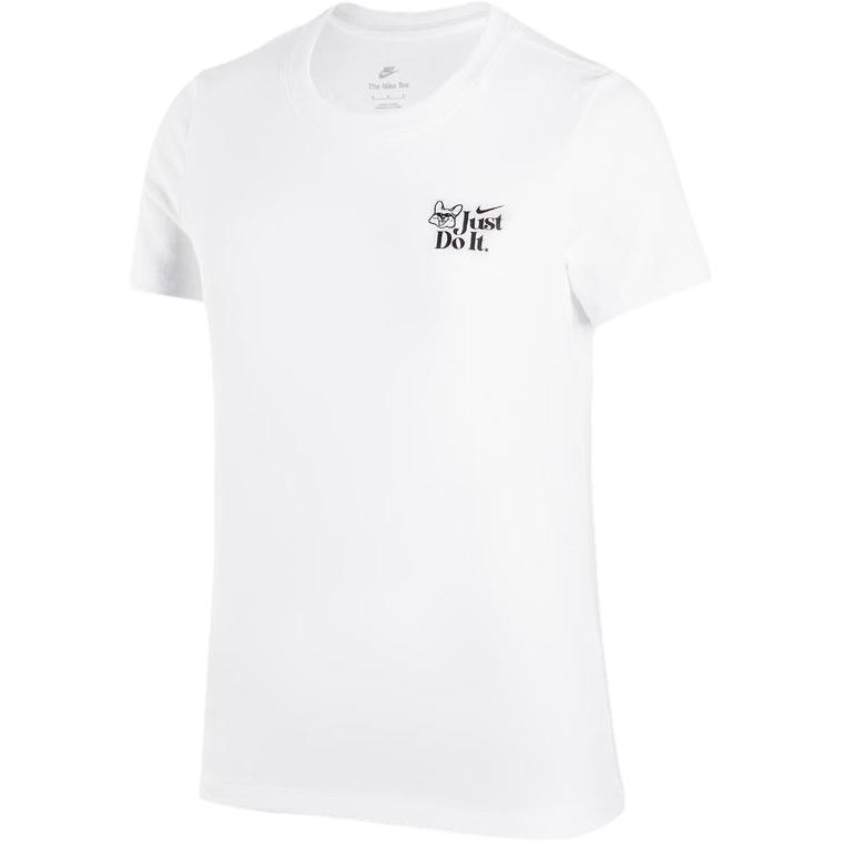 

Nike Летняя удобная футболка из чистого хлопка с мультяшным принтом и коротким рукавом, женские топы, белые FV1131-100