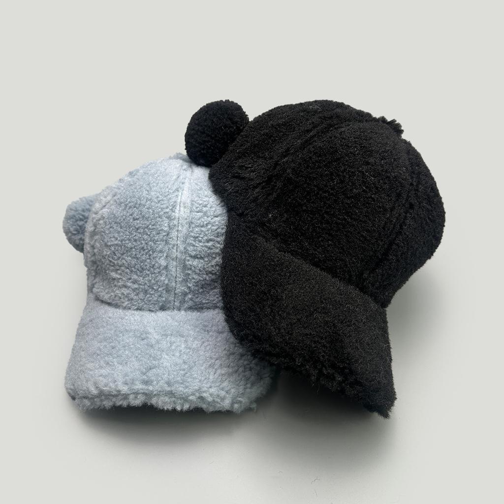 Autumn And Winter Cute Plush Ears Baseball Cap Men And Women Warm Simple Cartoon Casual Cap