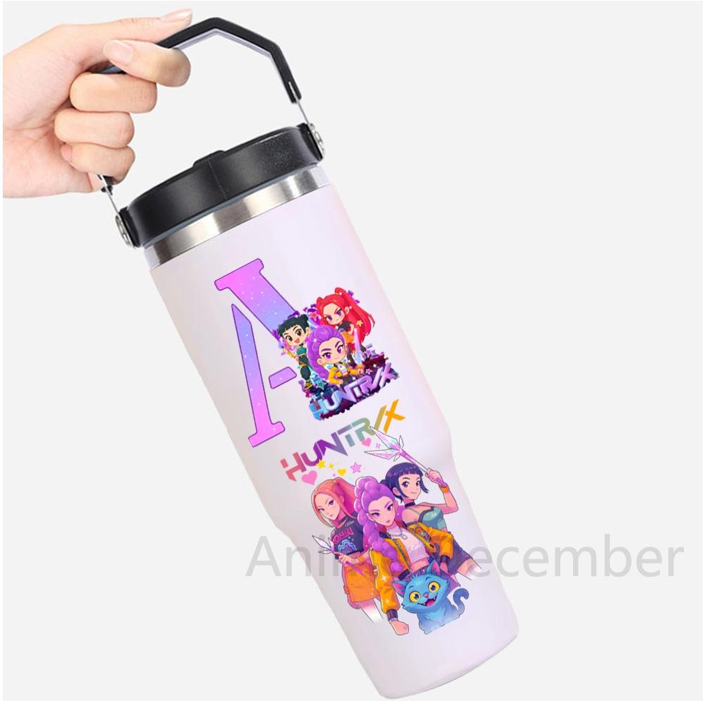 30Oz Anime K-Pop Stainless Steel Vacuum Cup Hot Cold 6-12 Hours Retention Eco Friendly Bpa Free Largeautomotive Holder Flask Kid Gift