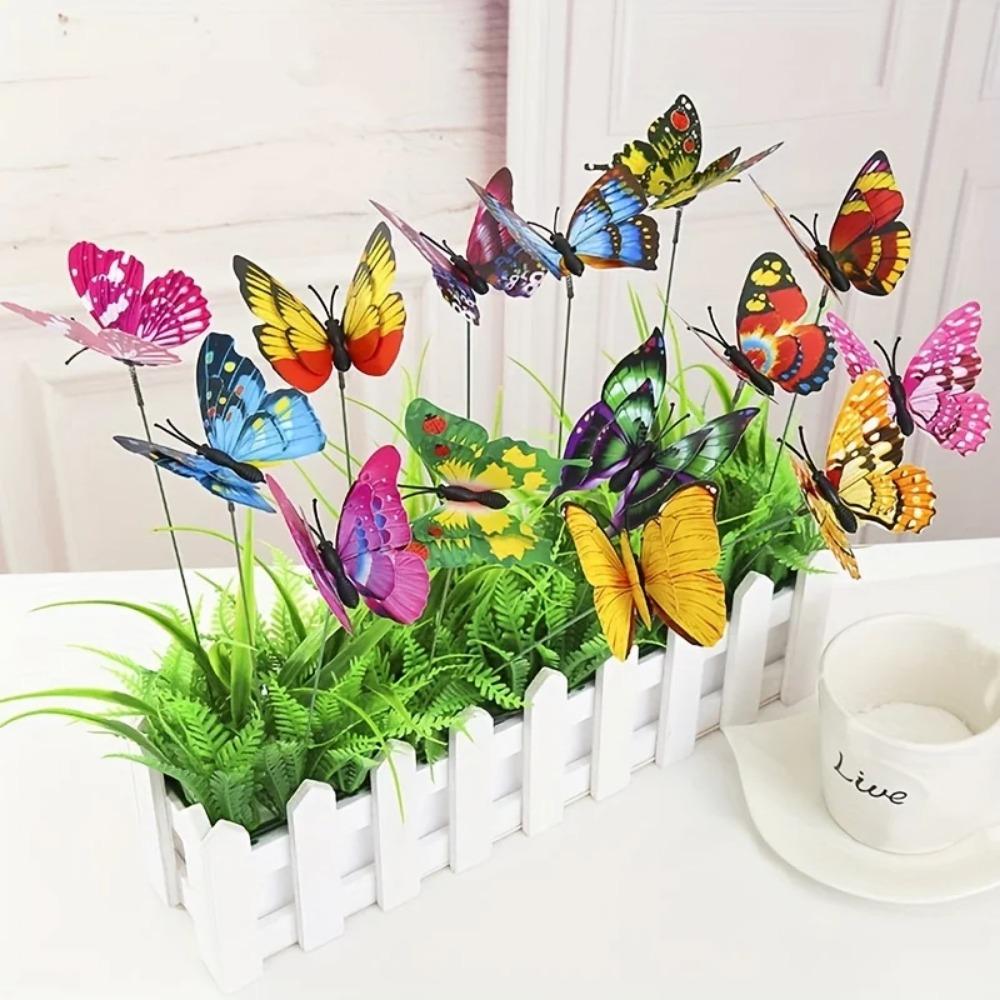 1PCS Simulation Butterfly Garden Yard Planter Butterfly Flower Colorful Arrangement Indoor Outdoor Decor Flower Pots Decoration