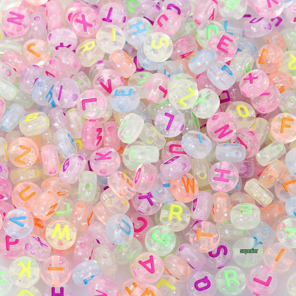 Acrylic Letter Beads for Kids' Jewelry Making – Educational DIY Beading Accessories