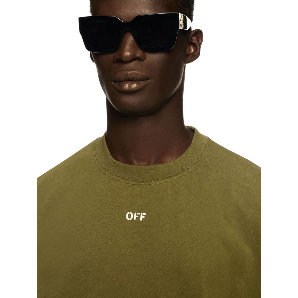 Off White Mens Small Logo Oversized T-Shirt