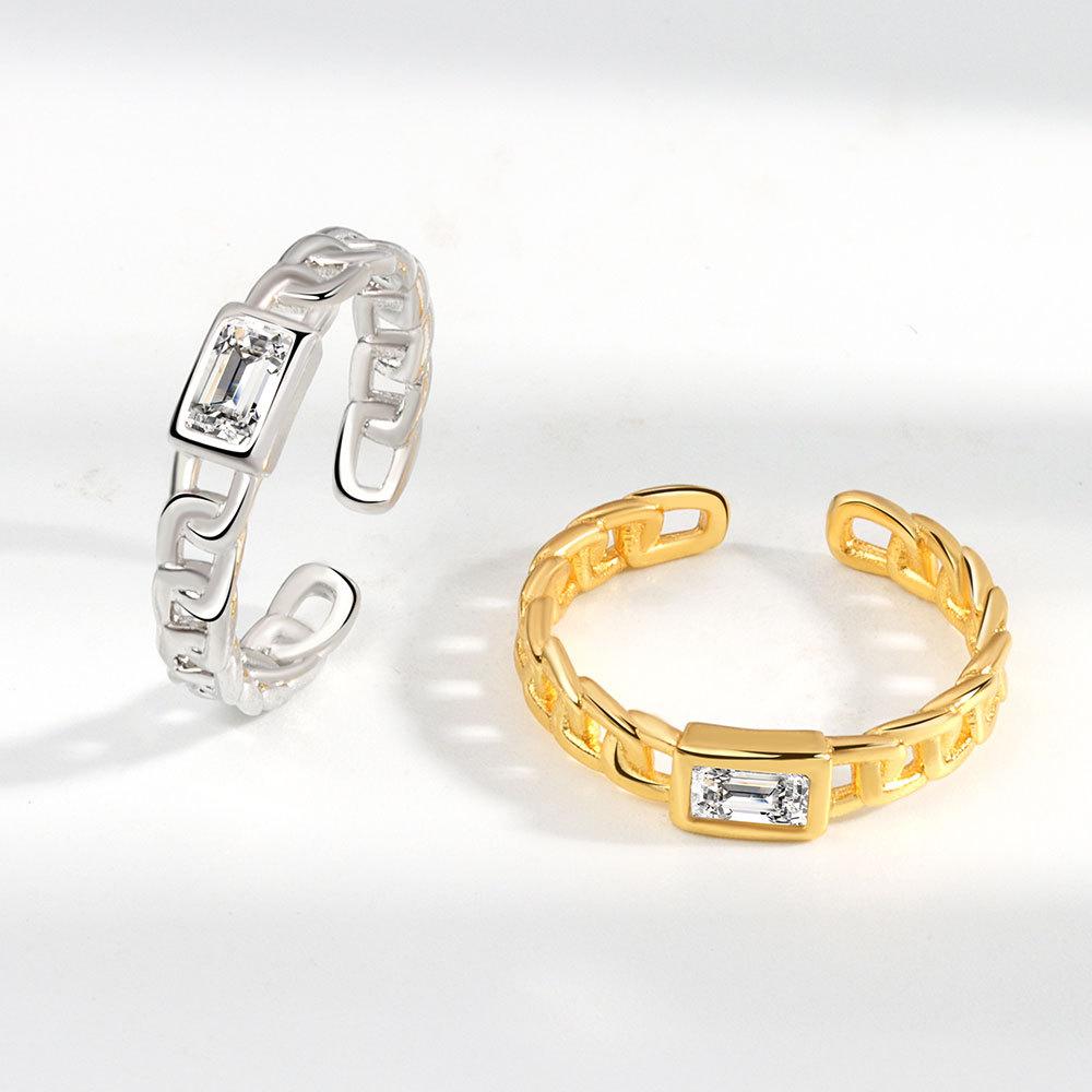 Lindon Classic Copper Alloy Zircon Ring Ladies Jewelry Wedding Promise Party Gift