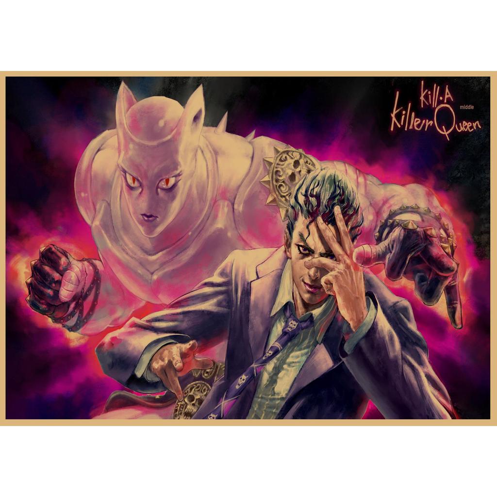 JoJo's Bizarre Adventure Retro Kraftpapier Poster - Japanische Anime Dekoration für Bar, Restaurant oder Café.