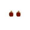 Retro Burgundy Square Drip Glaze Autumn and Winter Stud Earrings, Advanced Ear Clips Without Holes, Exquisite Earrings,light Luxury Earrings