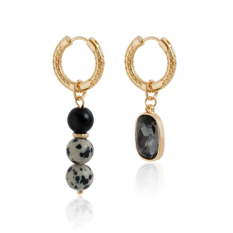 1/2Set Vintage Stone Black Bead Double Layer Necklace Style Jewelry For Women Daily Use