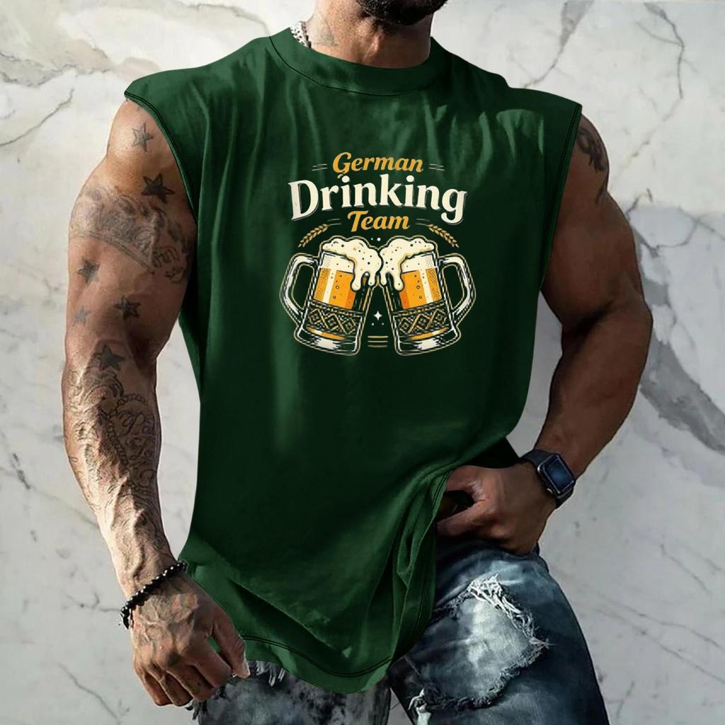 Men Sleeveless Tank Top Loose Fit Casual Streetwear Sport Vest with Unique Texture Print Suitable for Festival Holiday Daily Wear