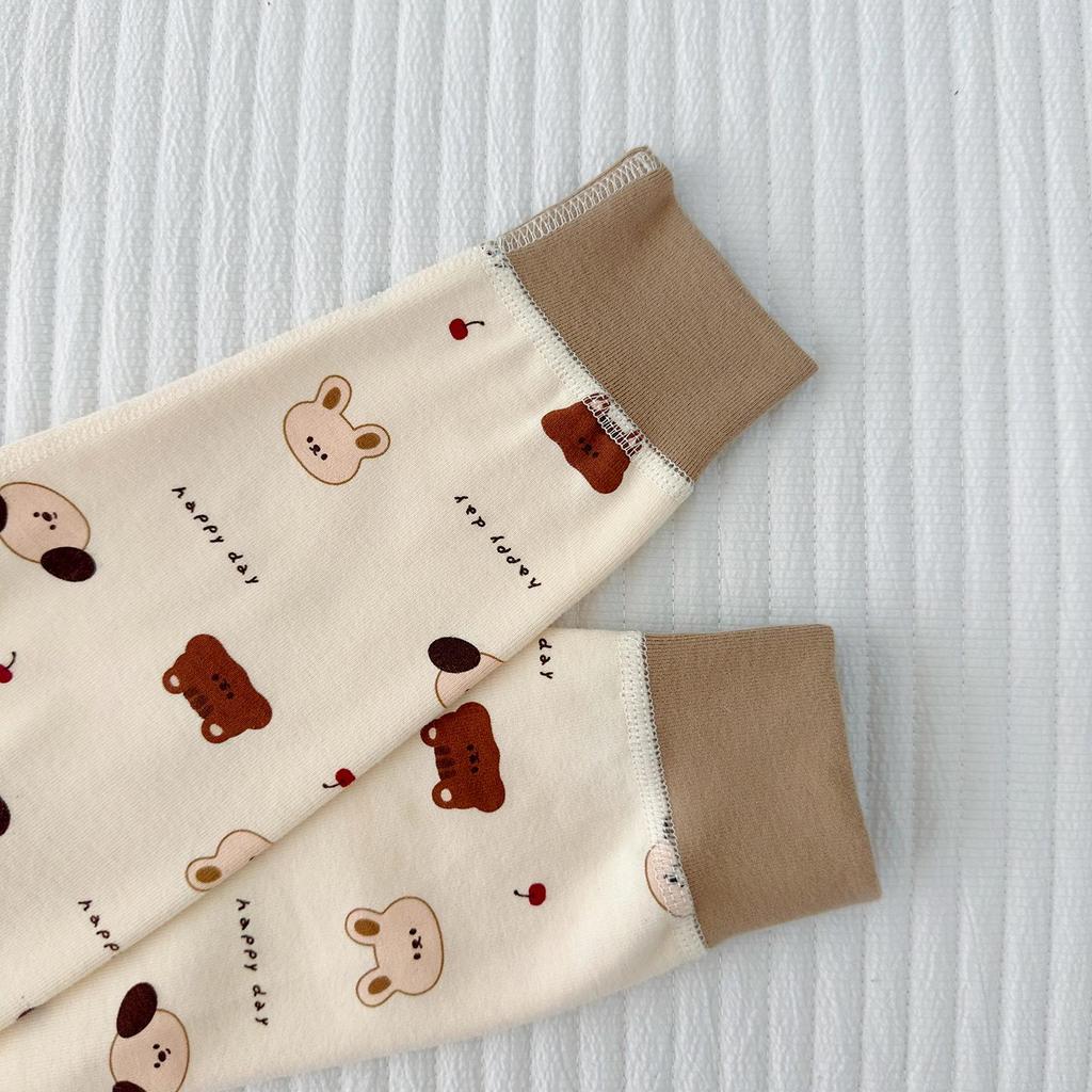Baby Belly Protection High-Waisted Cotton Underwear Set - Autumn Toddler Pants & Flannel Separates