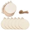 10/20pcs Round Wooden Discs with Holes Natural Wood Blank Circles for DIY Wedding Christmas Ornaments Party Hanging Decorations