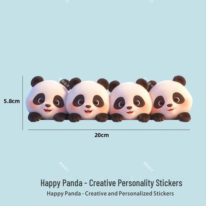 Panda Car Sticker: Cute, Creative, Waterproof, Scratch Cover, Decorative for Electric Vehicles