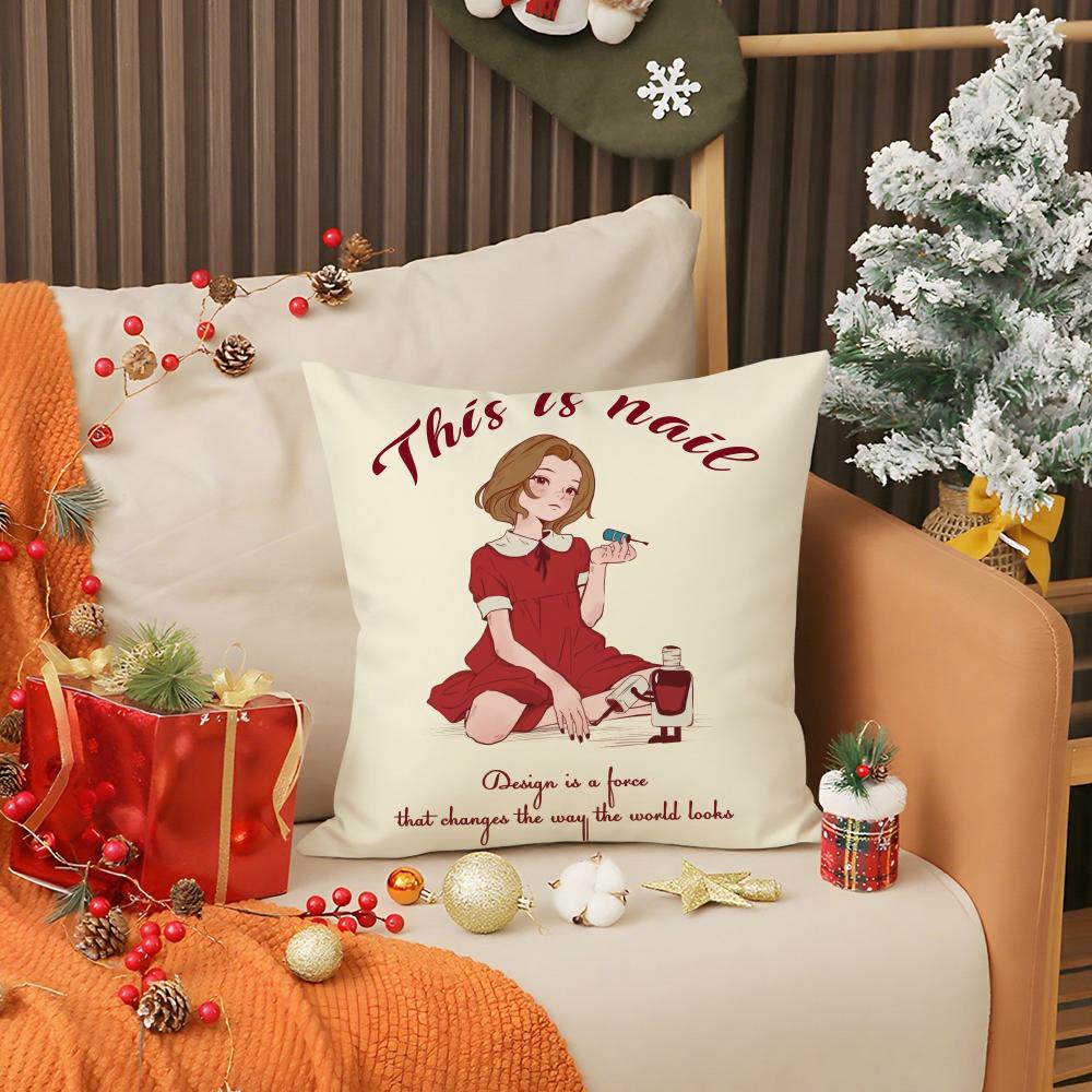 Kreative Feier Schönes Mädchen Kissenbezug Druck Kissenbezug Wohnzimmer Sofa Kissenbezug Schlafzimmer Raumdekoration