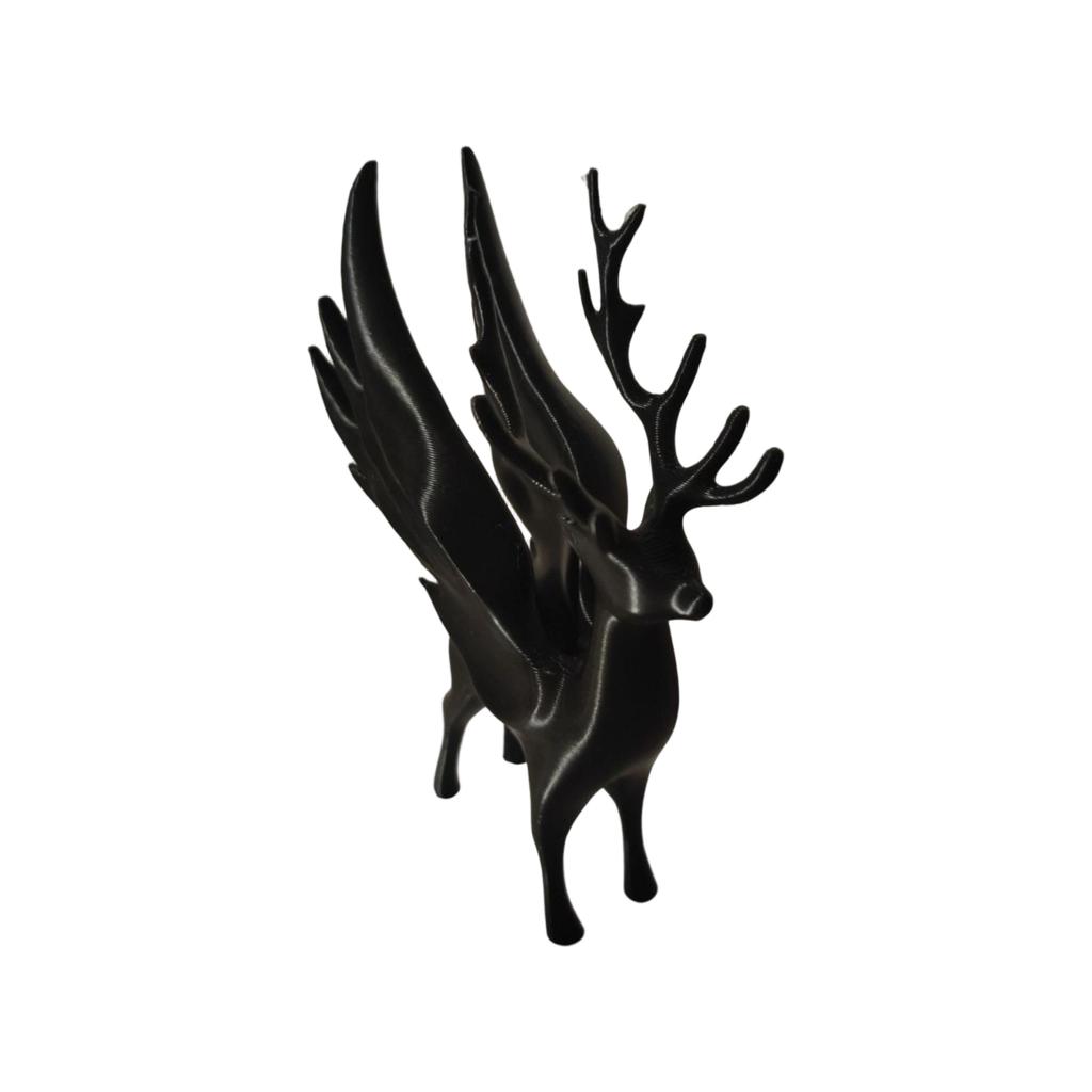 Winged Christmas Winter Deer Decor With Decorative Ornaments