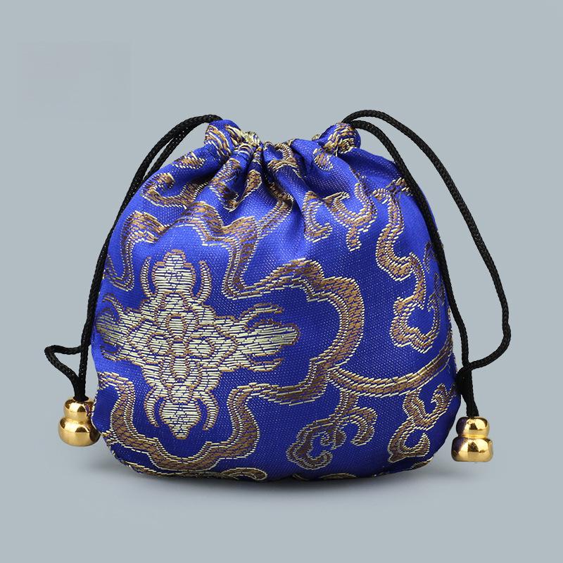 18 Brocade-Style Drawstring Bags for Buddhist Beads Bracelets & Cultural Play