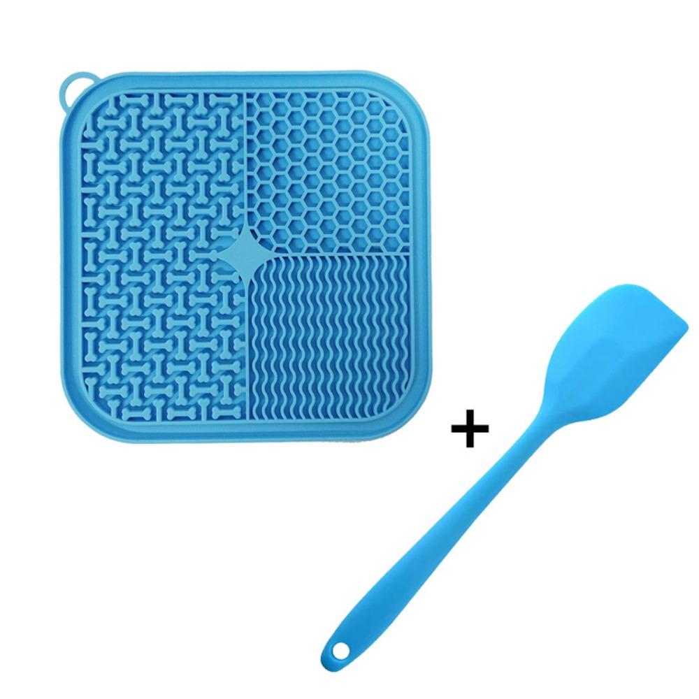 Easy To Clean Silicone Pet Licking Mat With Scraper Anti Choking Pet Slow Feeder With Suction Cups Cat Dog Bowls Hardwood