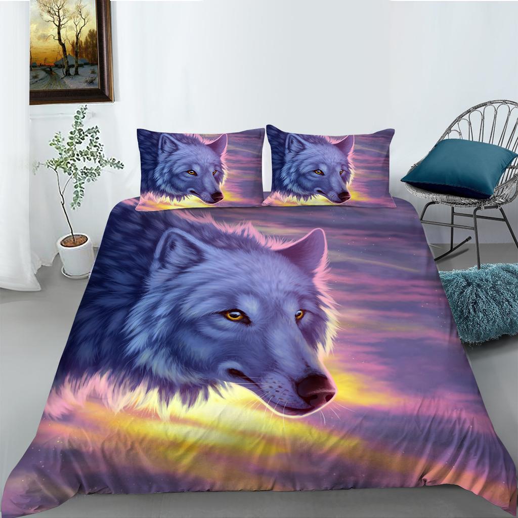 Timberwolves 3D Digital Printing Polyester Bedding Three-Piece Set