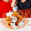 Halloween-godiskorg Svart Orange Spindelnätsskål Kex Förpackningskorg Frukttallrik Trick or Treat Dekoration Halloween