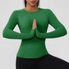 European & American Autumn/Winter Long Sleeve Yoga Top - High Elastic, Quick-Dry, Bare Feel, Round Neck Fitness T-Shirt