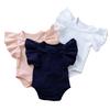Summer Born Baby Girls Ruffles Romper Short Sleeve Jumpsuit Ribbed Knitted Romper Infant Summer Clothes High Quality Outfits