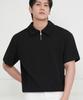 Dibala Automatic Tucking Fake Drop Oversized Half-Zip Polo Shirt Short Sleeve T-Shirt