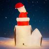 6.89FT Inflatable Toy Santa Chimney Penguin House Xmas Festive Holiday Gift Decoration for Yard Supplie Home Decoration Ornament