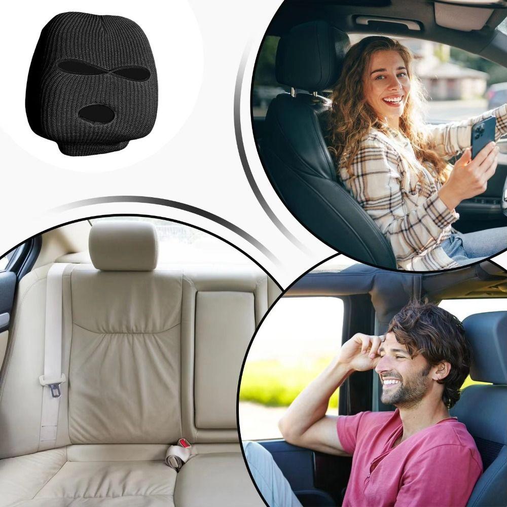 Knitting Car Funny Hat Decoration Full Cover Auto Headrest Decor Cover Car Decor