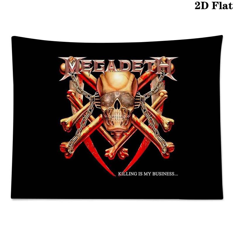 Megadeth Wall Tapestry Aesthetic Wall Hanging Printed Fabric Blanket Decorative Tapestries for Bedroom Living Room Home Decor