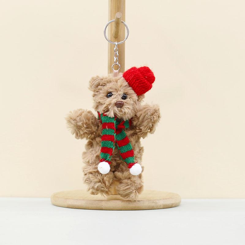 

Bear Adorable Barcelona Plush Keychain Soft Toy For Christmas Bag 14cm Charm красный