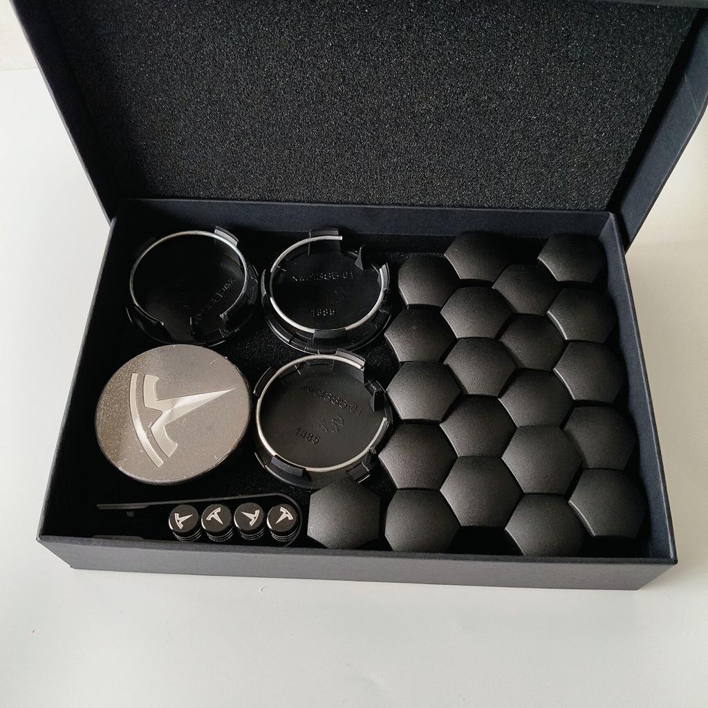 29PCS BOX for Tesla Model3 ModelY Juniper Cover Wheel Conversion Kit Car Wheel Hubcap Center Cap andTire Cap Screw Accessories