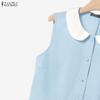ZANZEA Women Sleeveless Vest Tops and Skirts Casual Two Piece Suit Sets