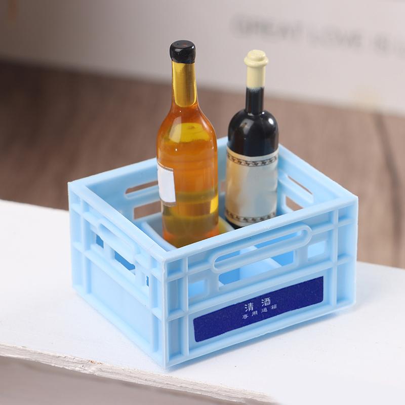 1:12 Dollhouse Miniature Basket Drink Storage Basket Beer/Cofee Basket Model Kitchen Decor Toy Doll House Accessories