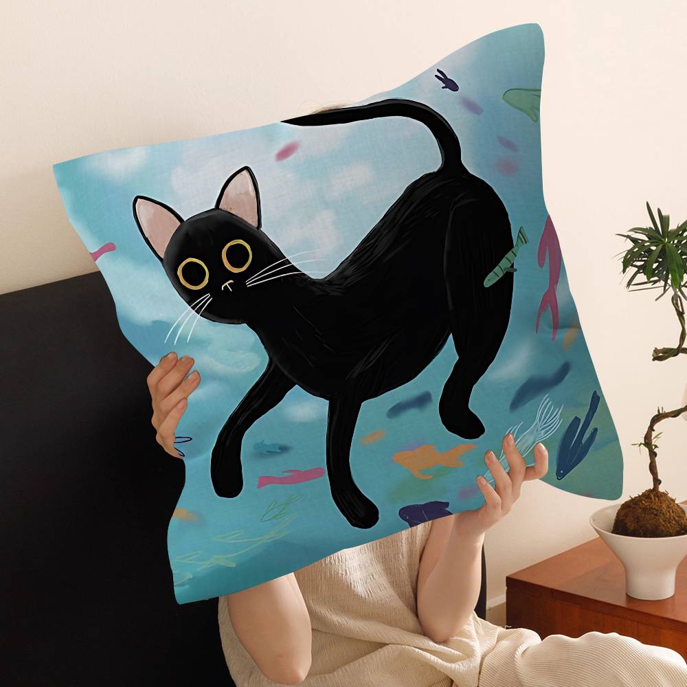 Movie F-Flow Cat Cushion Cover Car Throw Pillow Case For Sofa Car Christmas Gift 40X40Cm 45X45Cm