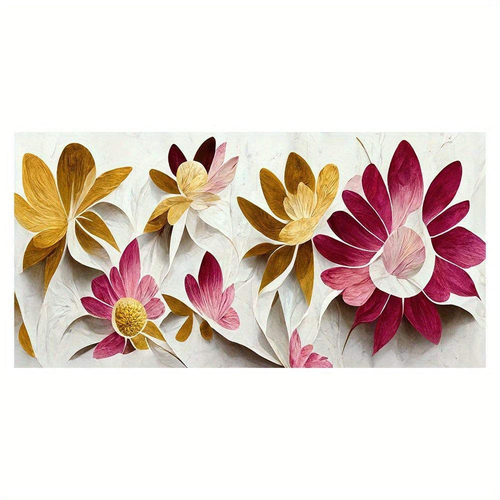 

Винтажные золотые красные розовые цветы постеры настенное искусство холст картины принты фотографии гостиная интерьер украшение дома 50x100cm