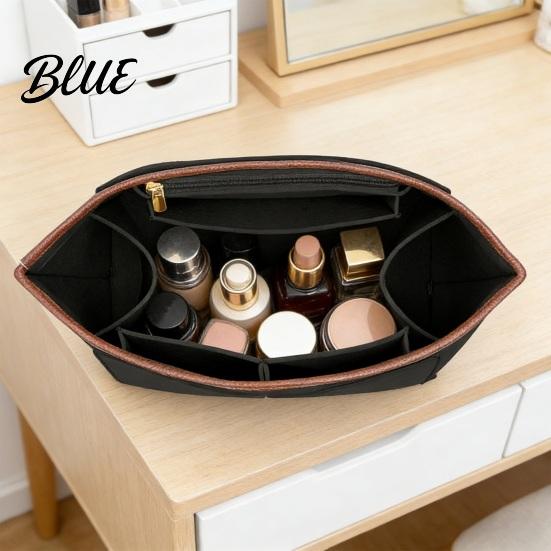 Travel Purse Organizer Insert Felt Multi-compartment Bag Handbag Shape Protector with Zipper Pocket for Women