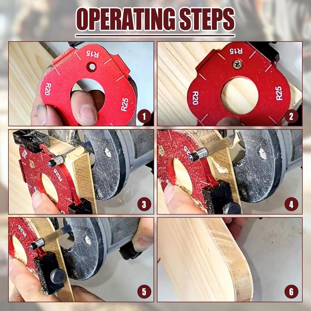 Woodworking Round Corner Radius Templates, Router Table Corner Radius Jig Wooden Board Arc Cutting Auxiliary Tool DIY Template