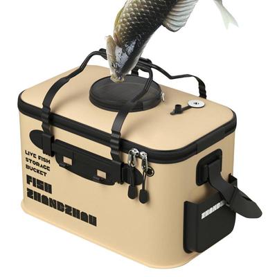 Live Fish Container Versatile Live Fish Bait Bucket Live Fish and Baits Containers Camping Fishing Bag Folding Water Bucket
