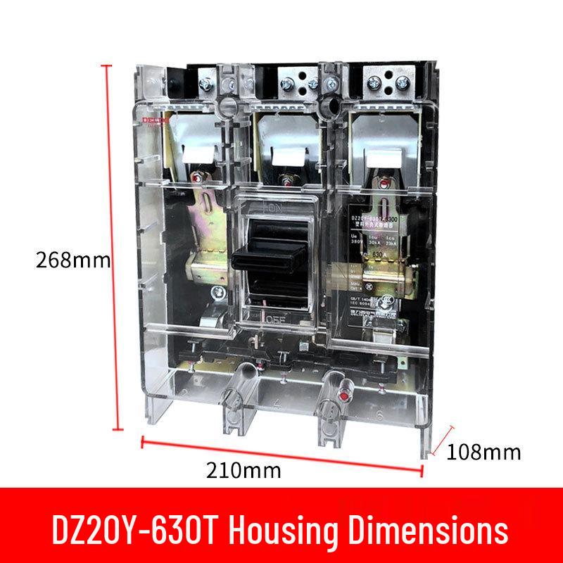 DELIXI 3P Transparent Plastic Circuit Breaker, 380V Three-Phase Electric Gate Main Switch