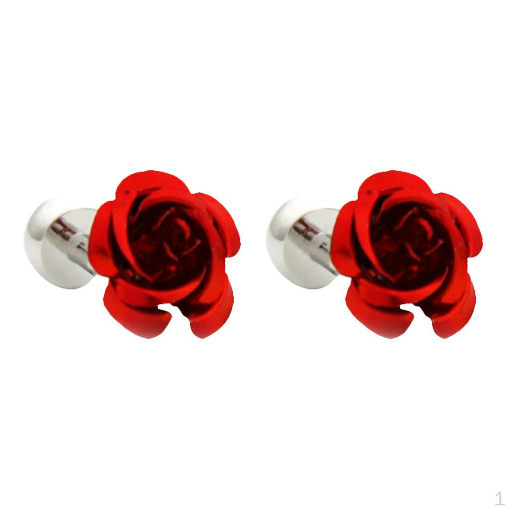 Элегантные Латунные Запонки с Цветами Розы Ювелирные Изделия Red