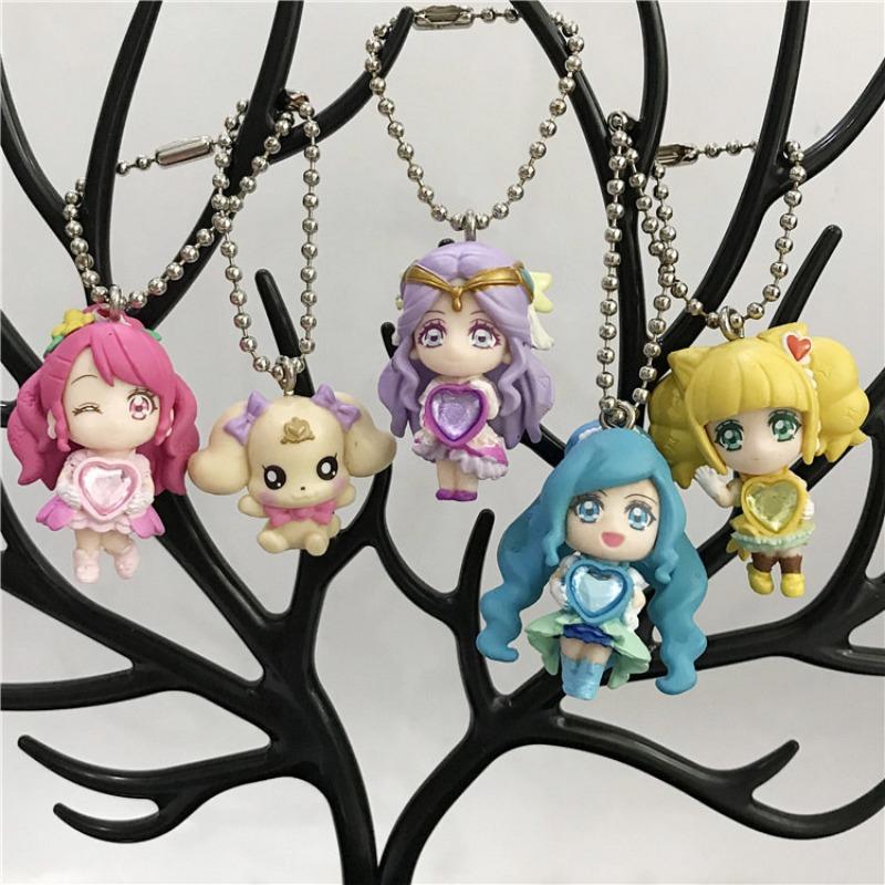 Bandai Hugtto Cuddle Capsule Toys Pretty Cure Tropical-Rouge Summer Angel Flamingo Cure Peace Blossom Happy Peach Figure