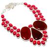 Red Carnelian, Coral Gemstone 925 Sterling Silver Jewelry Necklace 18" SU-9816