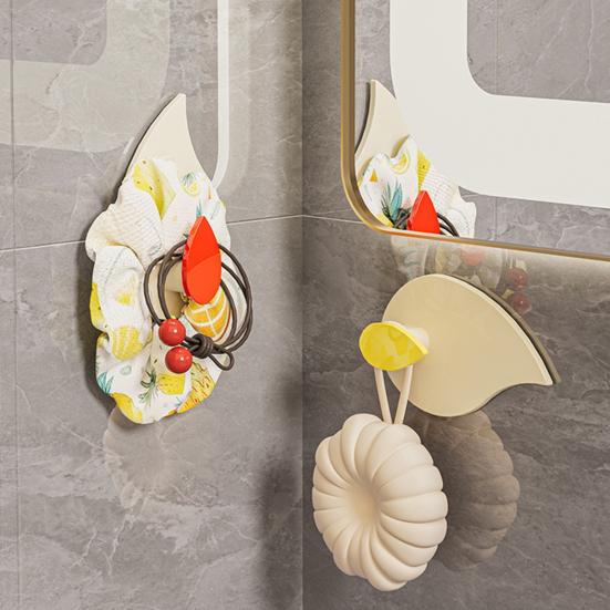 4Pcs Self Adhesive Wall Hooks Towel Coat Hangers Strong Load-bearing Simple Installation Bathroom Shower Storage Hooks