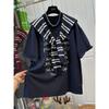 Plus-Size 150kg American-Style Brushed Thickened Letter-Print Shawl Short-Sleeve T-Shirt for Women, New Spring and Autumn Slimming Top