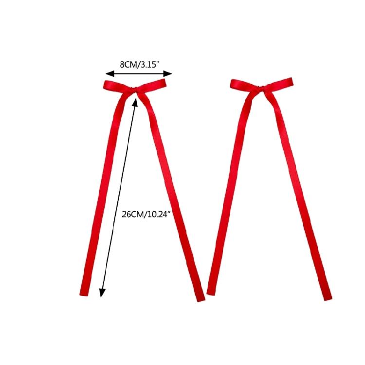 Long Bowknot Hair Clip 2000s Style Hairpin Sweet Balletcore Bunches Hair Clips