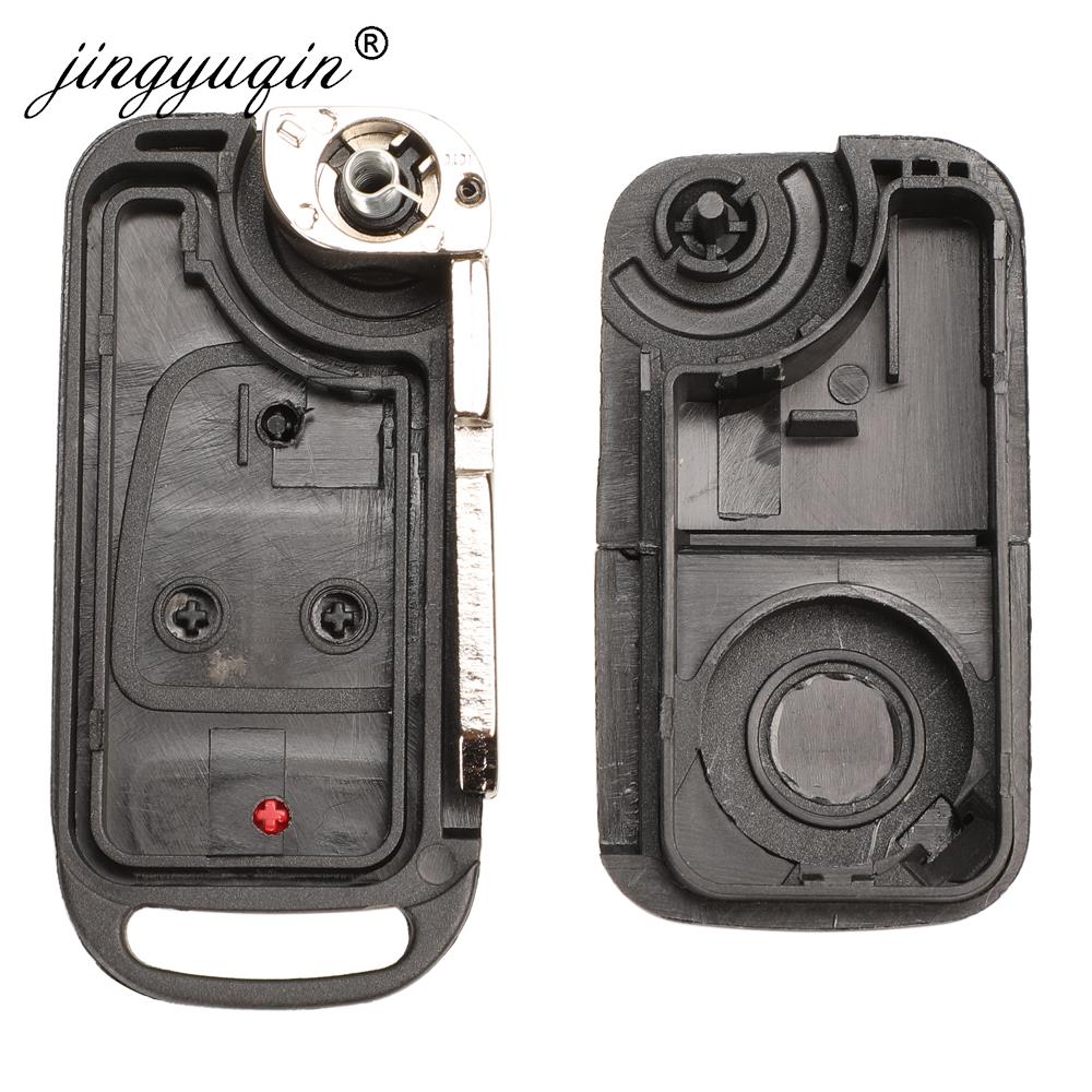 Jingyuqin Flip Folding Remote Key Shell 1/2/3/4 Button for Mercedes Benz SLK E113 A C E S W168 W124 W202 W203 Auto Car Key Case