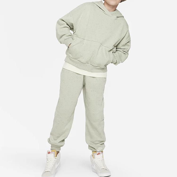 Nike Solid Color Casual Loose Hooded Sweatshirt Kids tops Honeydew FJ6027-343