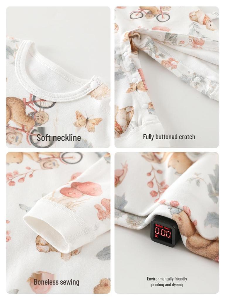 Pure Cotton Baby Jumpsuit: Boneless Newborn Bodysuit, Pullover Crawling Outfit