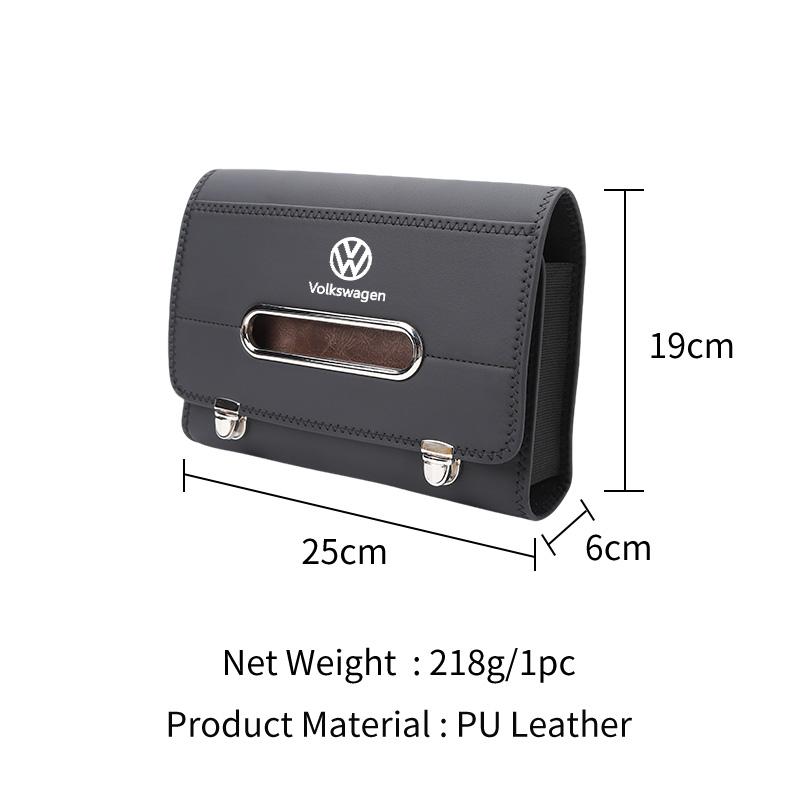 Car Storage Elastic Fabric Leather Vehicle Seat Tissue Dispenser For VW Golf GTI Polo Passat Touareg Beetle GTD GTE Sportcoupe BIT1